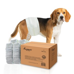 PetsWorld Disposable Dog Wraps for Male Dogs, Super Absorbent Diapers, Leak Proof Fit, Best Comfort Fit - 1 of 4