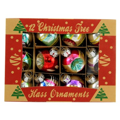 Multicolor Hand-Painted Glass Mini Holiday Ornaments Set