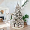 LuxenHome Pre-Lit Flocked Sweeping Branches Artificial Christmas Tree with Metal Stand - 2 of 4