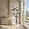 Artificial Magnolia Tree, Faux Flower Plant in Pot with Realistic Leaves & Flowers, Fake Magnolia Tree Blooming Floral Plant For Garden Office - 4 of 4