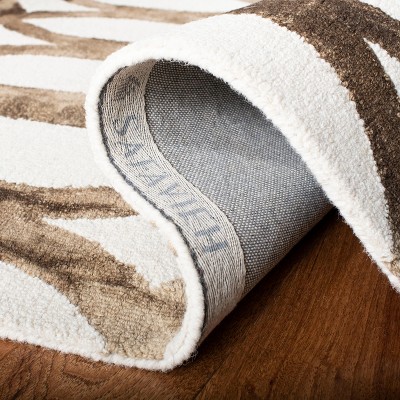 Ivory Chocolate Hand-Tufted Wool Rectangular Area Rug