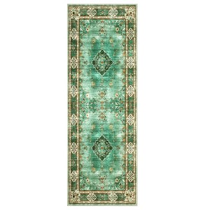 Area Rugs for Living Room Bedroom Dining Room Nursery Office Hallways, Washable Large Boho Vintage Bohemian Distressed Oriental Carpet Non Slip - 1 of 4