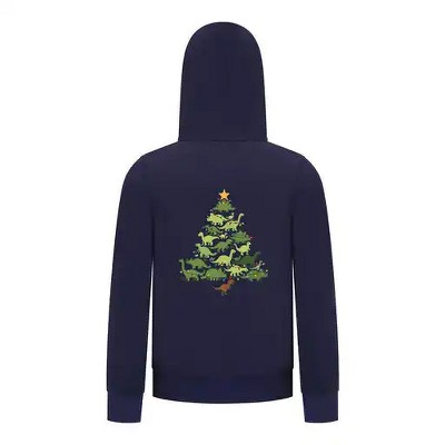 Everyday Kids Christmas Collection Dinosaur Tree Boys Zip Up Hoodie – Holiday Sweatshirt
