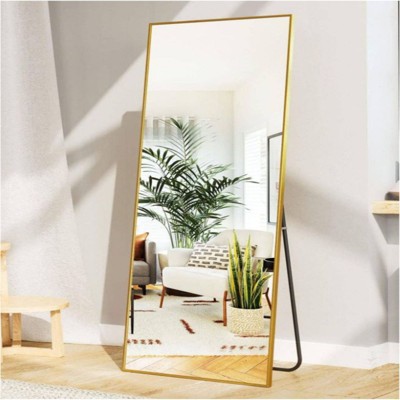 HOMLUX 64"x21"/58"x18" Rectangular Leaning Floor Mirror Full Length Standing Mirror Bathroom
