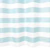 LunaLulinlk Aqua Blue Striped Fabric Shower Curtain with Hooks - 4 of 4