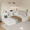 CAVINAS Twin Size Montessori Bed with Storage Bookcase and Upholstered Headboard,Floor Bed with USB Charging Ports,Toddler Bed for Bedroom - 2 of 4