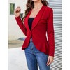 Womens Blazer Long Sleeve Ruffle Hem Casual Office Business Cardigan Suit Jackets - 3 of 4