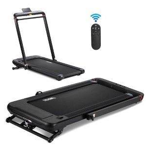 2 In 1 Walking Pad Treadmill with Incline, Folding Treadmill with LED Display, Handle Bar, Portable Treadmill for Walking Jogging Running - 1 of 4