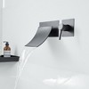 Single Handle Wall Mount Bath Spout Waterfall Tub Black Faucet Bathtub Filler in Matte Black - 4 of 4