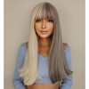Jessie's Wig 26 Inch Silky Straight Bang Cosplay Wigs Synthetic Wigs Half Ash Grey Half Blonde 1 Pc/Pack - 3 of 4