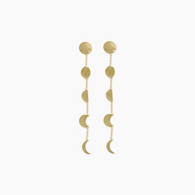 Sanctuary Project by sanctuaire Moon Phases Chain Earrings Gold