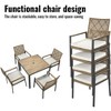 Nicbex 4 PCS Patio Dining Set 1 Square Table&4 Armchairs,Outdoor Furniture Set,Rustic Patio Conversation Set with Umbrella Holes for Garden - 3 of 4