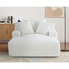 Oversized Chaise Lounge Chair in Soft Corduroy,with Full Foam Cushioning, Cozy Sleeper for Living Room,No Assembly Required, Ivory - 2 of 4