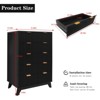 5 Drawer Fluted Dresser, 48" Tall Modern Wood Chest with Anti-Tip Device, Storage Organizer for Bedroom, Living Room, Hallway, and Closet - 2 of 4