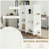 Resenkos 5-Panel 67" Tall Wood Privacy Screen Room Divider - 3 Shelves, Folding Storage for Bedroom, White - 4 of 4