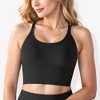 Anna-Kaci Women's Scoop Neck Cropped Rib Knit Seamless Criss Cross Back Sports Bra - image 3 of 4