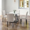5Pcs Dining Sets Imitation Marble Tabletop Solid Wood Dining Table 4 Chairs Kitchen, Space Saving Dining Sets, Black White - 4 of 4