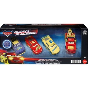 Pixar Cars Glow Racers Diecast Vehicles 4pk - 1:55 Scale - 1 of 4