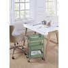 SunnyPoint 3-Tier Delicate Compact Rolling Metal Storage Organizer-Mobile Utility Cart Turquoise - 2 of 4