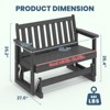 HYLEORY Outdoor Glider Rocking Chair,2 Person Bench Swings for Outside,HDPE All-Weather Resistant 2-Person Loveseat, Patio Glider for Garden Porch - 2 of 4