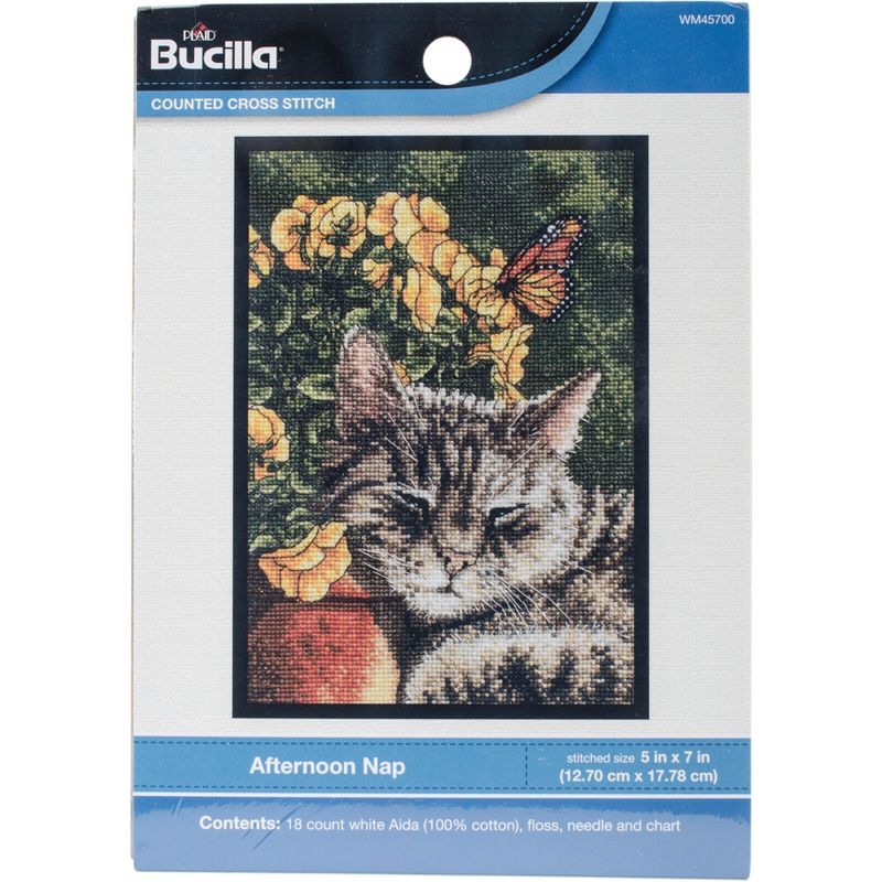 Bucilla Mini Counted Cross Stitch Kit 5"X7"-Afternoon Nap (14 Count), 1 of 3