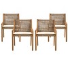 Set of 2 Acacia Wood Outdoor Dining Chairs with Cushions,Patio Dining Chair for Garden or Balcony,Weather Resistant Dining Chair-Coolbibila - 3 of 4