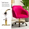 Alex Velvet Height-adjustable Swivel Task Office Chair with Channel-tufted Back and Gold Metal Base | Karat Home - 4 of 4