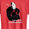 Women's - Disney Villains - Cruella De Vil Love Unfasionable Short Sleeve Graphic T-Shirt - 2 of 4