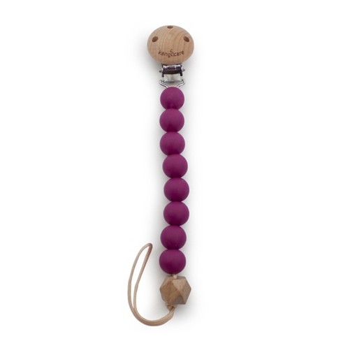 Booginhead PaciGrip Wood and Food-grade Silicone Beaded Pacifier Clip