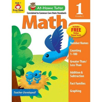 At Home Tutor Math, Grade 1 - (At-Home Tutor) by  Evan-Moor Educational Publishers (Paperback)