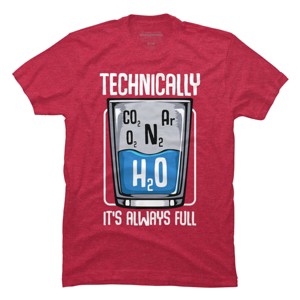 Men's Design By Humans The Glass Is Always Full By tranbabaolam1 T-Shirt - 1 of 4