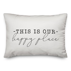 Creative Products This Is Our Happy Place White and Black 14x20 Indoor / Outdoor Pillow - 1 of 4