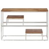 vidaXL Console Table Silver Stainless Steel and Solid Acacia Wood - 3 of 4