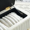 CAVINAS Storage Ottoman Bench, Upholstered Velvet Fabric Storage Ottoman with Safety Hinge, Gold Decoration Strip and Gold Embroidery Footstool - 4 of 4