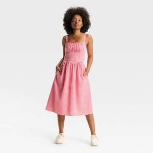 Women's Milkmaid Midi A-Line Dress - Wild Fable™ - 1 of 3