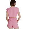 Women's Waffle Knit Crop Top - Aureum - 3 of 4