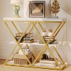 GOCAPTAIN 3-Tier Entryway Table, Industrial Console Sofa Table with Storage, Open Shelves, X-Shaped Metal Frame, Foyer Table for Entryway, Hallway - 2 of 4