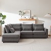GDFStudio Bloor Modern 100.2" L-shaped Linen Upholstered Sofa with Ottoman - 2 of 4