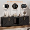 Double Cat Litter Box Enclosure, Hidden Cat Litter Box Furniture with Doors and Pads - 4 of 4