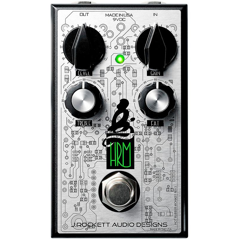 J.Rockett Audio Designs Hot Rubber Monkey (HRM) Overdrive Effects Pedal Black and Silver, 1 of 2