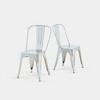 IHOMEADORE 18Inch High Gloss Silver Industrial Metal Dining Chairs set of 2 - 2 of 4