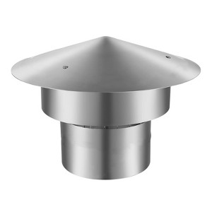 Round Chimney Cap, Cone Top Chimney Cap, Stainless Steel Fireplace Exhaust Cap, Outside Roof Rain Cap, Exterior Stove Pipe Cap for Vent - 1 of 4
