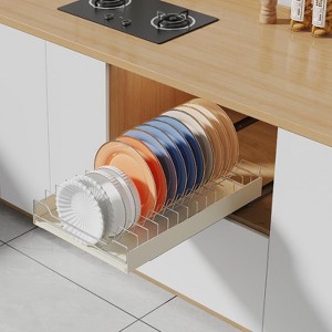 Acekool Pull Out Dish Drying Rack, Stainless Steel Sliding Drawer, Plate & Bowl Organizer - 1 of 4