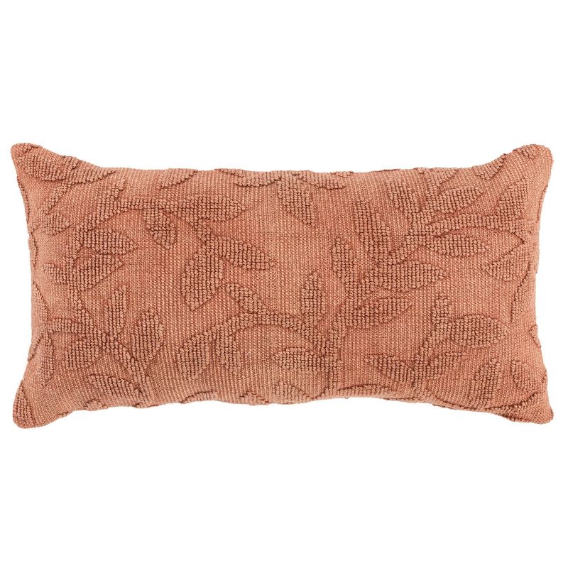 14&#34;x26&#34; Oversized Botanical Poly Filled Lumbar Throw Pillow Terracotta - Rizzy Home, 1 of 9