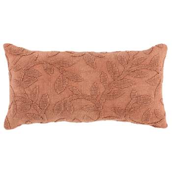 14"x26" Oversized Botanical Poly Filled Lumbar Throw Pillow Terracotta - Rizzy Home