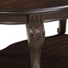 Sapphtopaz Coffee Tables for Living Room Wood Oval Coffee Table Dining Table 2 Tier Open Storage Solid Wood Table for Home Small Space - 2 of 4