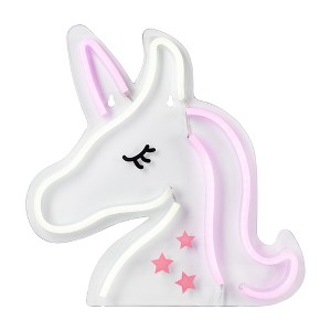 Northlight LED Unicorn Neon Lighted Wall Sign - 13" - White and Pink - 1 of 4