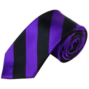 Men's 2.75 W And 58 L Inch With 0.75 Inch Stripe Width College Stripe Slim Woven Necktie - 1 of 3