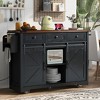 Rolling Kitchen Island, with Spice Rack, Towel Rack, Open Side Racks, Power Outlet and Storage Drawers, Multiple Design Styles and Color Combinations - 4 of 4