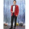 INSPIRE CHIC Men's Shawl Lapel One Button Tuxedo Wedding Shiny Sequin Blazer - 3 of 4